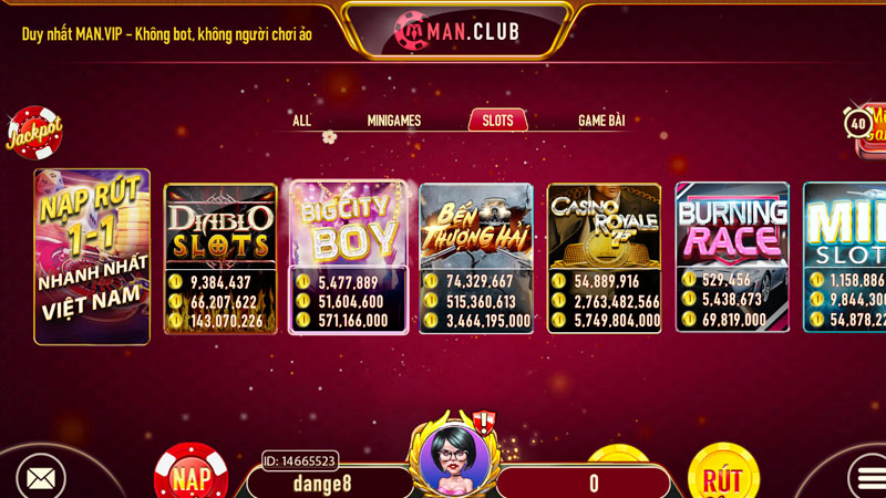Slot game nổ hũ đa dạng tại Manclub